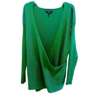 Eloquii Green Wrap Sweater Size 26/28